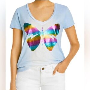 Lauren Moshi Aqua Butterfly Tee
